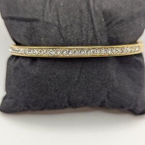 Vintage Swarovski Channel-Set Crystal  Hinged Bangle Bracelet